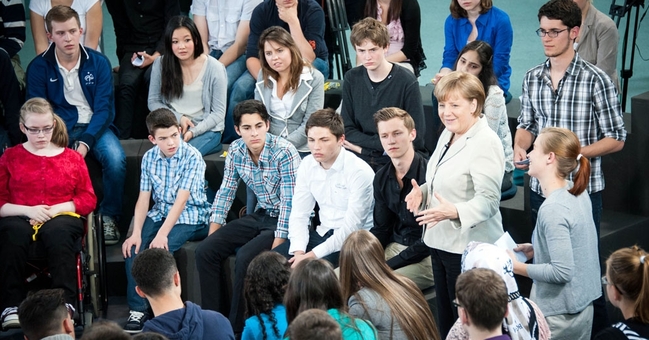 Youth conference with Chancellor Angela Merkel